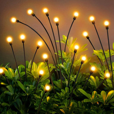 LED Solar Powered Firefly Lights,Outdoor Waterproof Starburst Swaying Garden Lights,Decorative String Lights,Automatically Turn Off During The Day and Turn on at Night, Warm White 8/10 Packs