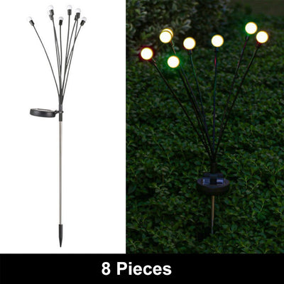 LED Solar Powered Firefly Lights,Outdoor Waterproof Starburst Swaying Garden Lights,Decorative String Lights,Automatically Turn Off During The Day and Turn on at Night, Warm White 8/10 Packs