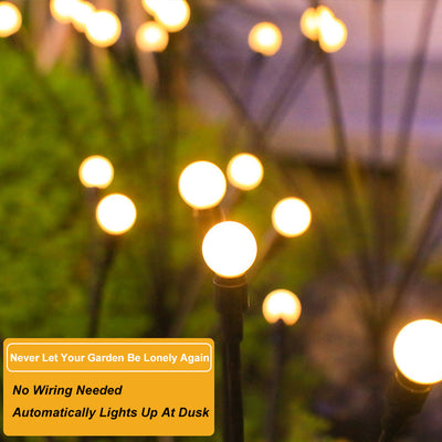 LED Solar Powered Firefly Lights,Outdoor Waterproof Starburst Swaying Garden Lights,Decorative String Lights,Automatically Turn Off During The Day and Turn on at Night, Warm White 8/10 Packs